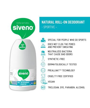 Siveno All Natural Deodorant Roll-On | Aluminum Free Deodorant for Women & Men | Organic Vegan | Fresh Non Staining Non Irritating | Cruelty Free Non Toxic Paraben Free | Sportive Pack of 1 Sportive 1.76 Fl Oz (Pack of 1) - Buy Online on GoSupps.com
