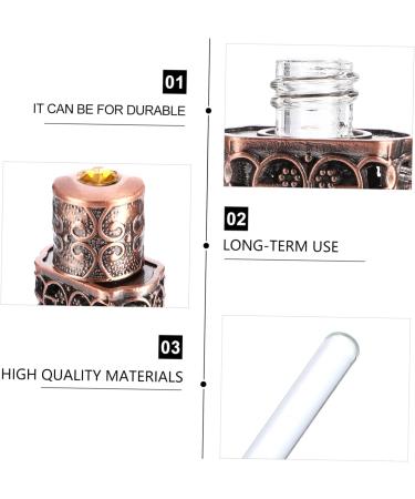 DOITOOL Metal Essential Oil Bottle Vintage Glass Perfume Bottle Essential Oil Vials Empty Makeup Bottle Eye Spray Bottle Cosmetic Dispenser Sprayer Miss Glass Bottle inside Old Fashioned 2.5x1.5cm Bronze - Buy Online on GoSupps.com