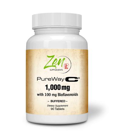 Buffered Vitamin C 1000mg - Advanced Vitamin C Supplement with Rose HIPS Bioflavonoid Complex & More - Immune System & Antioxidant Support -Non-GMO 90 Ascorbic Acid Powder Tablets