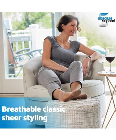 Made in the USA Women's 2X-Large Transparent Compression Socks - 15-20 mmHg for Improved Blood Circulation - Black - Buy Online on GoSupps.com