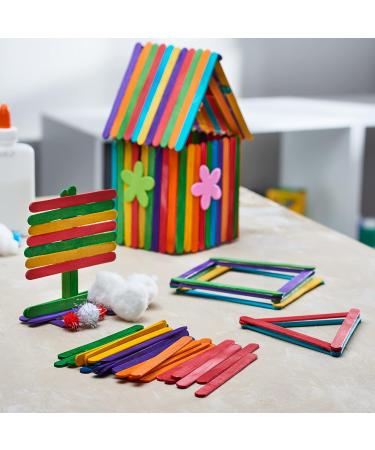 200 Count Colored Popsicle Sticks - 4.5 Inch Multi-Purpose Wooden Craft Sticks - Buy Online on GoSupps.com