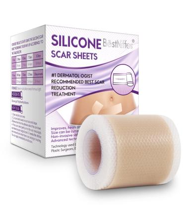 Silicone Scar Sheets Silicone Scar Tape Roll(1.6 x 60 Roll-6 Month Supply) Professional Scar Removal Strips Reusable Medical Grade Removal Treatment for C-Section Burn Keloid Acne et