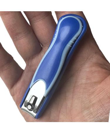 Comfort Hold Nail Clippers with Non-Slip Ribbed Cushion - Stainless Steel Sharp Trimmer for Men and Women with Arthritis or Unsteady Hands - Buy Online on GoSupps.com