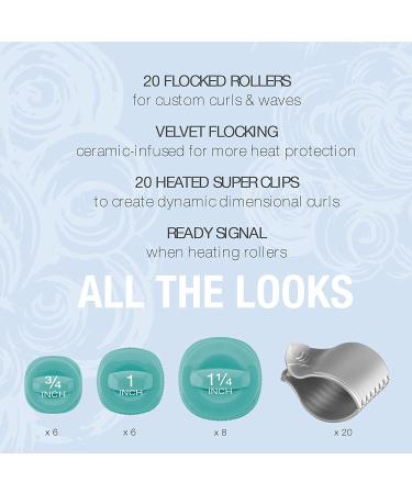 Conair Xtreme Instant Heat Ceramic Hot Rollers with 20 Heated Clips - Multi-Size Set - Buy Online on GoSupps.com