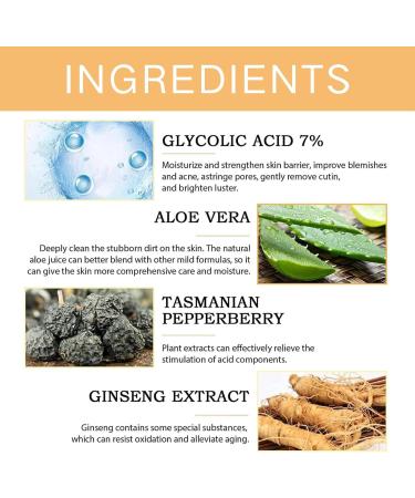 Glycolic Acid 7% Exfoliating Toner 7% Glycolic Acid Toner for Acne Prone Skin Glycolic Acid 7% Toning Solution for Blemishes and Acne Face Toner for Oily Skin Hydrating Toner Minimises Pores - Buy Online on GoSupps.com