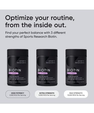 Sports Research Biotin 10 000 Ã¢â¬â 120 Mini Veggie Softgels for Healthy Hair  Skin & Nails - Buy Online on GoSupps.com