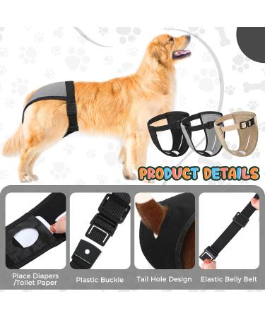 3 Pack Dog Trousers & Diapers for Bitches - Adjustable Washable Protective During Heat & Bleeding - Buy Online on GoSupps.com