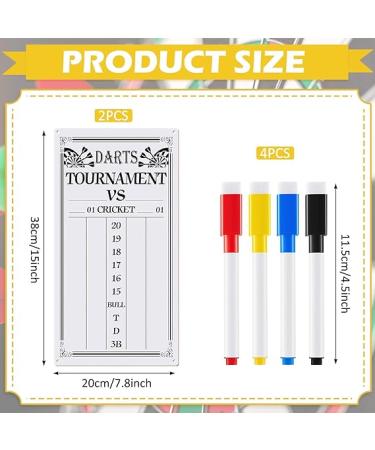 Dart Scoreboard Set with 4 Markers - Ideal for Cricket and 01 Dart Games | 15 x 7.8 Inches - Buy Online on GoSupps.com