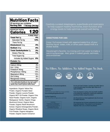 Wavelength Vanilla Organic Plant-Based Superfood Protein Powder - USDA Organic Vegan Soy-Free Dairy-Free No Added Sugar - Best Superfood for Nutrition - Buy Online on GoSupps.com