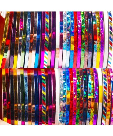 10 Rolls Glitter Nail Art Striping Tape Lines Width 2mm-Striping Tape for Nail Art-Nail Striping Tape Foil-Nail Striping Tape Thick-Nail Striping Tape with Dispenser-Self-Adhesive DIY Nail Art Tape - Buy Online on GoSupps.com