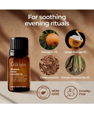 Gya Labs Bedtime Essential Oil for Aromatherapy - 0.34 Fl Oz - Premium Grade Essential Oils for Diffuser Aromatherapy Hair Care Skin Care Body Massage & DIY Candle Making Scents - Buy Online on GoSupps.com