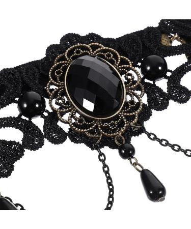 Healvian Gothic Hair Accessories Elastic Lace Headband Halloween Headwear Queen Forehead Band 80s Accessories for Women Masquerade Halloween Hair Accessories - Buy Online on GoSupps.com