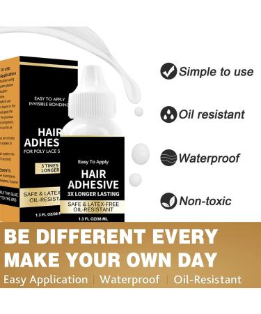 Ganbaro Lace Wig Glue & Remover Set - Waterproof Hair Bonding Adhesive for Lace Front Wigs, Poly Hairpieces, Toupee - 38ml (Pack of 2) - Buy Online on GoSupps.com