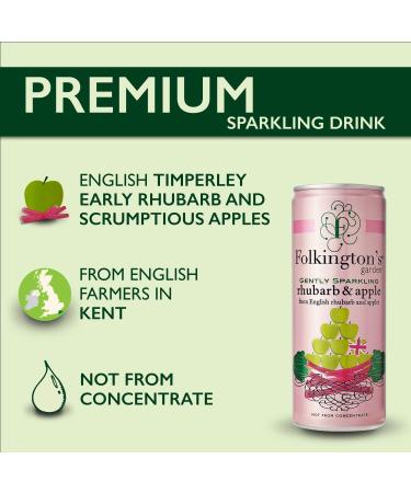Folkington's Rhubarb & Apple Press 12-Pack Sparkling Soft Drink - Ideal Cocktail & Gin Mixer | 12 x 250ml - Buy Online on GoSupps.com