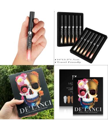 Afflano Liquid Glitter Eyeshadow Pen Set - Pigmented Long-Lasting Metallic Shimmer in Gold Silver Pink Red Brown & Nude | International Shipping - Buy Online on GoSupps.com