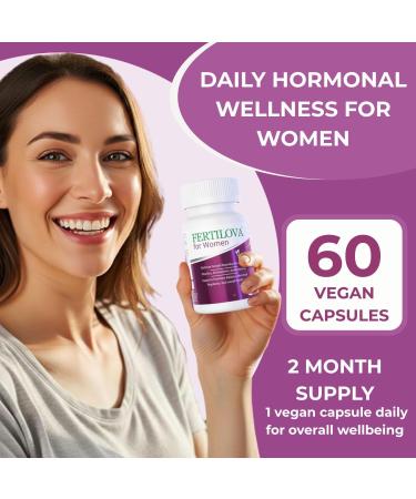 Vision Nutra Fertility Support Supplement for Women | for Hormonal Balance & May Support Menstrual Regularity | Fertilova 60 Vegan Capsules - 2 Month Supply - Buy Online on GoSupps.com