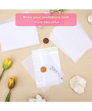 55 Pack Pre-Folded Vellum Jackets for 5x7 Wedding Invitations - Translucent Wrap Sleeves - Buy Online on GoSupps.com