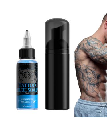 G n rique Piercing Soap - 50ml Blue Moisturizing Cleanser - After-Piercing Cleanser with Foaming Bottle | For Men's Washing and Hygiene Routine at Home and While Traveling