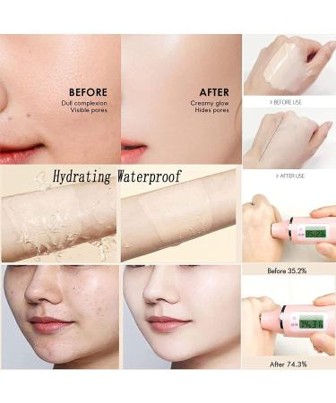 Onebikiniha 2 In 1 Cushion Pressed Powder Concealer Liquid Foundation and Magic Pore Primer Set - Natural Shade - Buy Online on GoSupps.com