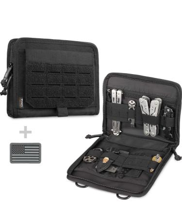 WYNEX Tactical Folding Admin Pouch, Molle Tool Bag of Laser-Cut Design, Utility Organizer EDC Medical Bag Modular Pouches Tactical Attachment Waist Pouch Include U.S Patch Black - Buy Online on GoSupps.com