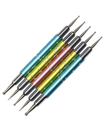 5pcs Nail Art Tools Nails Point Drill Pen Embossing Pens for DIY Handle Manicure Tool