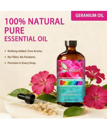Geranium Essential Oil 4 Fl Oz and Sandalwood Essential Oil 4 Fl Oz - Geranium & Sandalwood Oil for Diffuser Aromatherapy Home Fragrance Skin & Hair Care DIY Candle & Soap Making Yoga - Buy Online on GoSupps.com