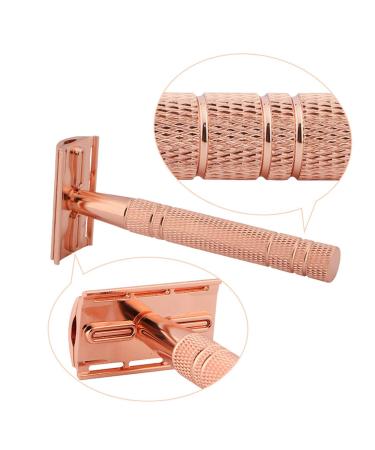 Eco-Friendly Double Edge Safety Razor for Men & Women - Reusable Metal Razor with 5 Blades | Perfect Grooming Gift for Friends & Lovers - Buy Online on GoSupps.com