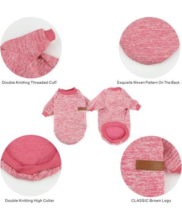 Mosucoirl Pets Cat & Dog Sweater - Cozy Fleece Winter Clothing for Small & Medium Dogs | Warm XS Pink Costume - Buy Online on GoSupps.com