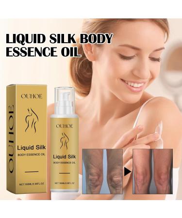 Silk Body Essence Oil 100ml Silk Body Liquid Oil Anti Wrinkle Body Oil Silk Body Firming Moisturizing Lotion Deeply Hydrating Body Oil for All Skin Types (1PCS) - Buy Online on GoSupps.com