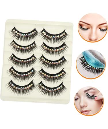 minkissy 40 Pairs Diamond False Eyelashes False Eyelashes with Rhinestones Volume Cat Eye Performance Eyelash Lashes Long Fake Lash Chemical Fiber Hard Stem Cosmetic Cosplay - Buy Online on GoSupps.com