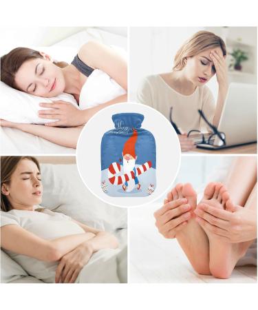Christmas Hot Water Bottle with Soft Fleece Cover - 2 Litre Comfort for Hot & Cold Therapy - Buy Online on GoSupps.com