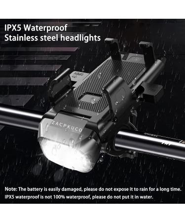 3-in-1 Bike Light Set with Phone Mount - USB Rechargeable LED Headlight and Taillight for All Bicycles | 360 Rotation, 3 Modes, Power Bank - Easy to Install - Buy Online on GoSupps.com