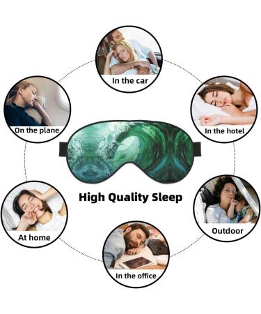 SSIMOO Ocean Green Wave Surf Print Eye Mask | Ultra-Soft Light-Blocking for Comfort & Restful Sleep - International Shipping - Buy Online on GoSupps.com