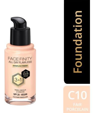 Max Factor Facefinity 3-in-1 All Day Flawless Liquid Foundation SPF 20 - Fair Porcelain 30 ml - Buy Online on GoSupps.com