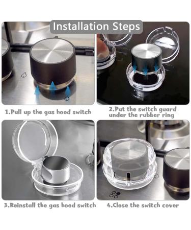 6 Pieces Transparent White Gas Stove Button Covers - Child Safety & Oven Lock Protection - Buy Online on GoSupps.com