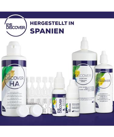 Eye Discover Contact Lens Solution - Disinfect Clean & Moisturize | 3 x 360ml Bottles + 2 Lens Cases - Buy Online on GoSupps.com