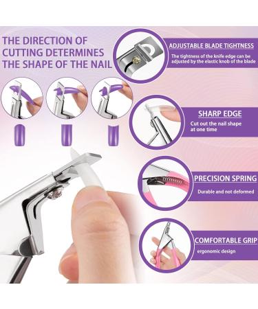 Moing Nail Tips & Glue Gel Kit | 504 Coffee Fake Nails | 11 Sizes Transparent Starter Set | Mini Nail Lamp File & Clipper Included - Buy Online on GoSupps.com