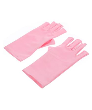 SOESFOUFU 1 Pair Nail Gloves Led Gloves Anti-uv Protective Gloves Anti-uv Gloves for Gel Nail Lamp Gloves for Sun Protection for Women Nail Art Supplies Moisturizing Accessories Pink Spandex