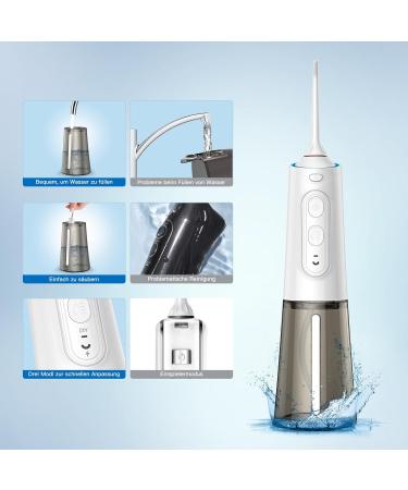 Bestope Wireless Oral Shower for Teeth - 250ml Portable & Rechargeable 4 Nozzle Tips IPX7 Waterproof - Perfect for Home & Travel - Buy Online on GoSupps.com