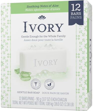 Ivory Bar Soap Notes of Aloe 1.08 kG (12 Count of 90 g Each) - Buy Online on GoSupps.com