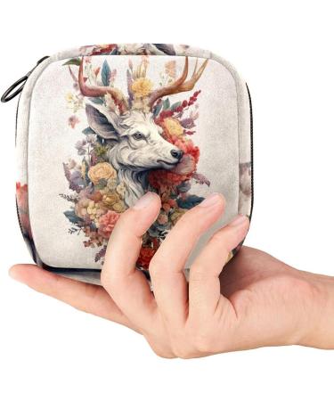 Floral Animal Sanitary Napkin Storage Bag | Menstrual Pad Pouch with Zipper | Portable Nylon Oxford Cloth | Multicoloured Design for Teen Girls & Women - Buy Online on GoSupps.com