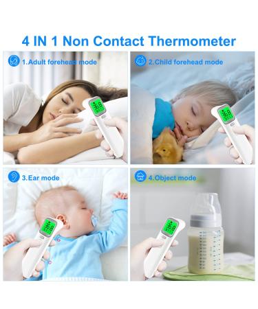 Heal-Check 4-in-1 Digital Infrared Thermometer - Non Contact Forehead & Ear Thermometer for Adults, Kids, Baby - Fever Alarm, One Second Reading, 40 Memories - Buy Online on GoSupps.com