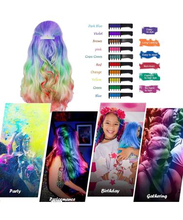 Chseeo 10 Colors Hair Chalk Kit for Kids - Fun & Safe Hair Coloring with Gloves & Scarf | Perfect Gift for 6-Year-Old Girls - Buy Online on GoSupps.com