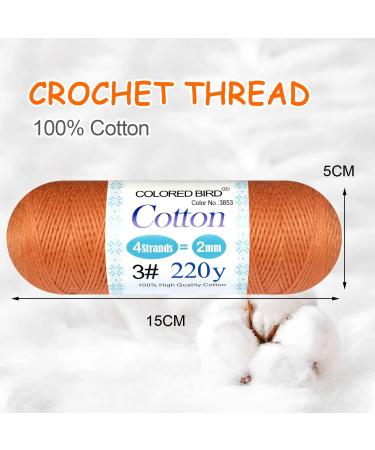 Colored Bird Size 3 Classic Crochet Thread 100% Mercerized Cotton Yarn in Dark Autumn Gold (Color 3853) - Ideal for Beginners - Buy Online on GoSupps.com