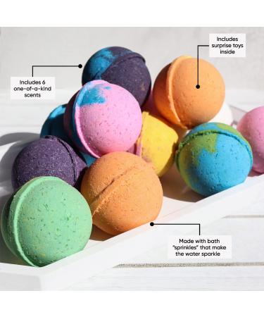 Sky Organics Kids Bath Bombs Gift Set - 6 Jumbo Bubble Bath Fizzies with Surprise Toys - Made in USA - Buy Online on GoSupps.com