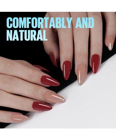 TOMICCA Short Almond French Edge Nail Tips - 240 pcs Clear Matte False Nails - 12 Sizes Half Cover Artificial Nails for Acrylic Extensions - Buy Online on GoSupps.com