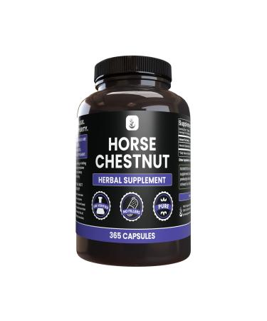 PURE ORIGINAL INGREDIENTS Horse Chestnut (365 Capsule) No Magnesium Or Rice Fillers Always Pure Lab Verified 365 Count (Pack of 1)