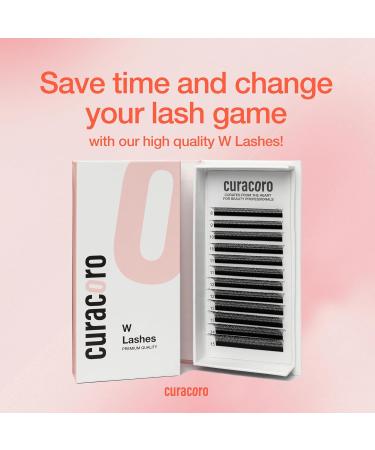Curacoro W Eyelash Extensions - 3D Handmade Volume | C CC D Curl | 0.05-0.07mm Thickness | Mixed Lengths 9-15mm | Full & Fluffy Look | Long Lasting & Easy Application - Buy Online on GoSupps.com