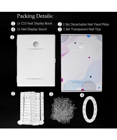 Nail Swatch Display Book with Transparent Nails | C10 Plastic Nail Sample Card for Nail Gel Colors - No Glue Needed - Buy Online on GoSupps.com