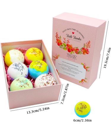  hengweiuk 6 Pack Bath Bombs with Organic Essential Oils and Natural Dry Flowers Perfect for Bubble Bath and Spa Gift for Girlfriend (Romantic Girl) - Buy Online on GoSupps.com